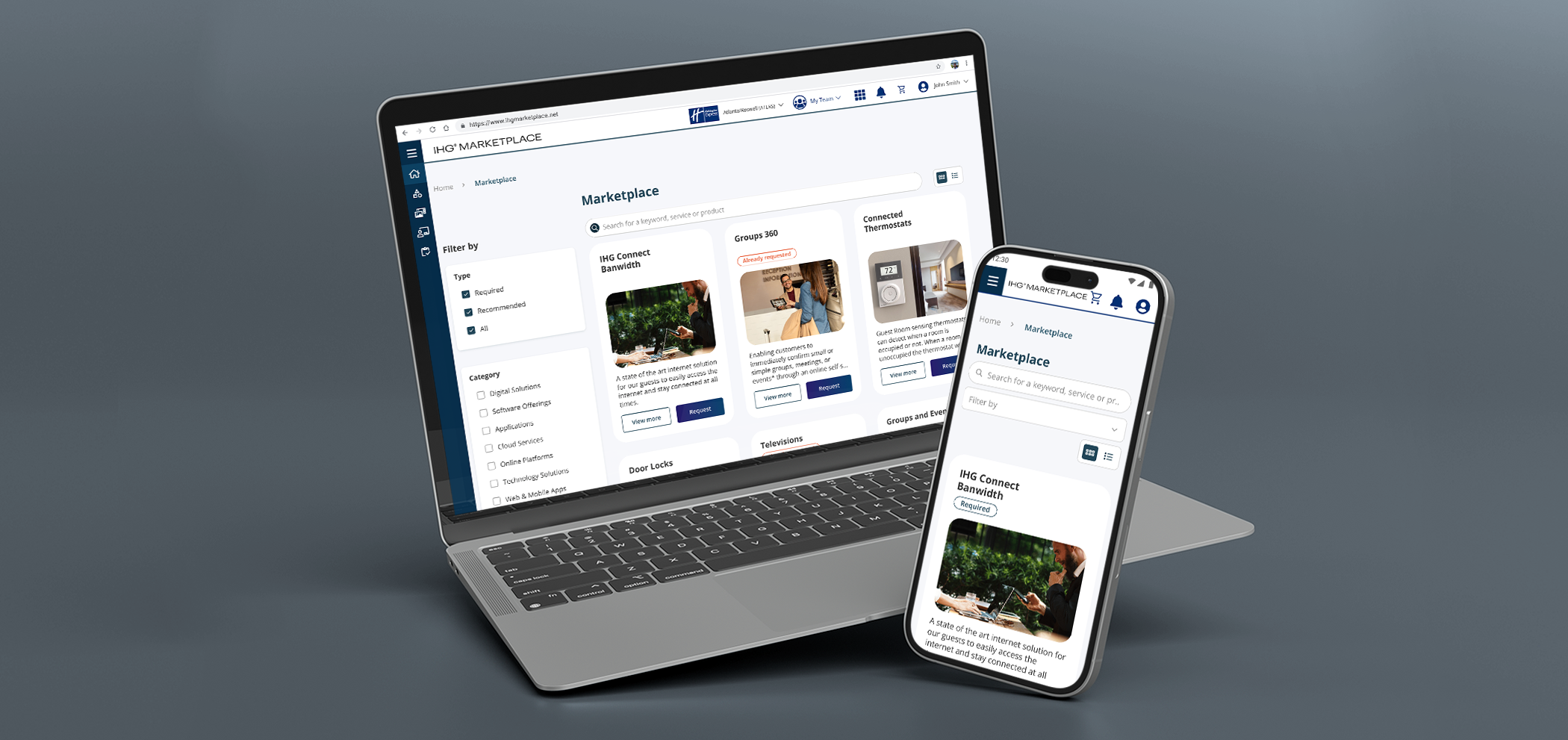 Anders brand wordmark in white placed on top of an image of a modern interior design.